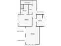 Upstairs floor plan with three bedrooms, a bathroom, stairs, and closets at 715 Cottage Ave, Indianapolis, IN 46203