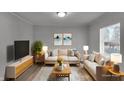 Inviting living room with neutral tones, modern decor, and plenty of natural light at 4618 W Beecher St, Indianapolis, IN 46241