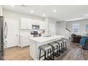 Bright, modern kitchen featuring stainless appliances, an island, and sleek countertops at 8663 Kellner St, Pendleton, IN 46064