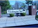 Decorative neighborhood entrance sign for Washington Trail at 10916 President Cir, Indianapolis, IN 46229