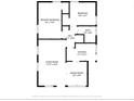 Detailed floor plan showing dimensions and layout of the living room, kitchen, bedrooms and bathroom at 3924 E 30Th St, Indianapolis, IN 46218