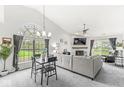Bright living room with large windows, a fireplace, and comfortable seating at 7715 High View Cir, Indianapolis, IN 46236