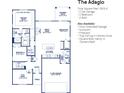 Detailed floor plan reveals a two-bedroom layout with a spacious great room and a Primary suite with a walk-in closet at 19123 River Jordan Pass, Westfield, IN 46074