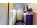 Functional hallway includes a closet and entry door, offering practical storage solutions at 430 S Addison St, Indianapolis, IN 46222