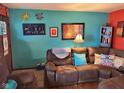 Comfortable living room showing cozy seating, unique decorations, and warm lighting at 5626 Hammon Dr, Brownsburg, IN 46112