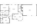 Detailed floor plan showcasing the layout of the living room, bedrooms, kitchen, and garage at 3300 E Indian Hill Dr, Muncie, IN 47302