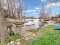 Charming backyard dock with lake access, perfect for enjoying waterfront living at 454 Roberson Blvd, Mooresville, IN 46158