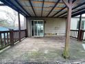 View of the deck with wooden rails and an overhead lattice structure, offering a private outdoor space at 11106 Wismar Dr, Indianapolis, IN 46235