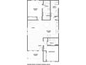 Detailed floor plan showcasing the layout, including living spaces, bedrooms, bathrooms, and kitchen/dining area at 1652 Roosevelt Ave, Indianapolis, IN 46218