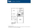 Detailed first floor plan featuring a spacious kitchen, Gathering room, library, and two-car garage at 338 Mcnair Dr, Whiteland, IN 46184