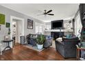 Spacious living room with hardwood floors and a stylish decor at 433 Eastern Ave, Indianapolis, IN 46201