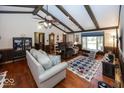 Spacious living room featuring vaulted ceilings and hardwood floors at 506 N County Road 900 E, Avon, IN 46123