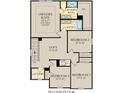 Detailed second floorplan of house with owner's suite, bath, loft, laundry, and bedrooms at 3733 Cantebury Dr, Franklin, IN 46131