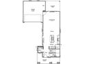 First floor plan featuring a kitchen, great room, dining room, and two-car garage at 13418 Vickery Ridge Dr, Fishers, IN 46037