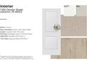 Interior finishes including a white door, satin nickel hardware, neutral carpet, and vinyl plank flooring at 1000 Deodar St, Lebanon, IN 46052