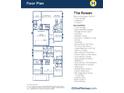 Rowan floor plan featuring 4 bedrooms, 2.5 baths, study, and open concept kitchen at 2712 Glade Ave, Plainfield, IN 46168