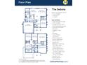 Floor plan showing a 4-bedroom, 2.5-bath home with a two-car garage, open layout, and multiple flex-space options at 2724 Glade Ave, Plainfield, IN 46168