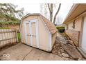 Exterior view of backyard shed at 3303 Busy Bee Ln, Indianapolis, IN 46227