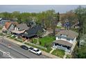 Aerial view showing the property's location within a neighborhood, with easy access to amenities at 3320 E New York St, Indianapolis, IN 46201
