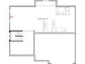 Schematic of the unfinished basement showing the stairs, toilet, and sink locations at 1094 Christopher Ct, Greenwood, IN 46143