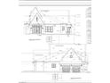 Detailed blueprint showcasing the rear and left side elevations of the house, indicating dimensions at 10415 Westfield Blvd, Carmel, IN 46280