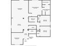 Detailed floor plan layout displaying dimensions for living room, kitchen, primary bedroom, and other rooms at 2427 Apple Tree Ln, Indianapolis, IN 46229