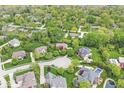 An aerial view of homes in a residential area with tree-lined streets and well-maintained yards at 3790 Steeplechase Dr, Carmel, IN 46032