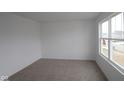 Unfurnished bedroom with a neutral carpet, white walls, one large window, and white trim at 17039 Silo Ridge Way, Noblesville, IN 46060
