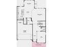 First floor plan showcasing an open layout including a kitchen, great room, dining area, and flex room at 1087 Stubble Run, Danville, IN 46122