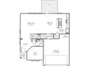 Layout of home featuring kitchen with island, great room, flex room, covered porch, patio and garage at 288 Commodore Dr, Pittsboro, IN 46167