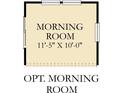 Optional floorplan shows dimensions of a morning room in new home construction at 3867 Andean Ct, Bargersville, IN 46106