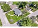 A high angle of a well-manicured lawn with mature trees around the property at 251 S 12Th Ave, Beech Grove, IN 46107