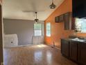 An in-progress kitchen featuring ample natural light, space for an eat-in area, and overhead lighting at 10569 Folsom Dr, Indianapolis, IN 46235
