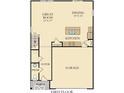 Layout of the first floor showing kitchen, great room, dining, foyer, powder room, and garage at 15334 Swallow Falls Way, Fishers, IN 46037