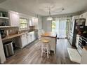 Bright eat-in kitchen with a butcher block island and stainless steel appliances at 3085 Oakmont Dr, Lapel, IN 46051