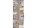 A well-designed floorplan featuring three bedrooms, two bathrooms, and an open-concept living space at 549 W 27Th St, Indianapolis, IN 46208