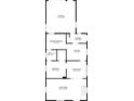 Layout of the first floor, with garage and bedroom dimensions at 1529 E Gimber St, Indianapolis, IN 46203
