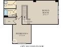 This is the optional second floor layout that includes a bonus room, full bath, and additional bedroom at 5163 Nettleton Way, Avon, IN 46123