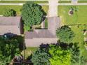 Birds-eye view of the property displaying its landscaping, driveway, and proximity to neighboring houses at 4611 29Th St, Columbus, IN 47203