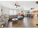 Spacious living room with comfortable seating, hardwood floors and an open concept floor plan at 2314 Walnut St, Anderson, IN 46016