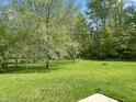 Expansive, well-maintained backyard featuring mature trees and a serene, natural setting at 625 Streamside Dr, Greenfield, IN 46140