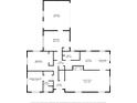 Detailed floor plan with dimensions of the layout of the home, including room sizes and features at 5101 Dickson Rd, Indianapolis, IN 46226