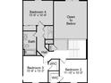 Second floor layout features four bedrooms, two bathrooms, and an open to below at 700 North W, McCordsville, IN 46055