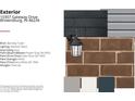 A curated selection of the home's exterior materials, colors and finishes at 10307 Gateway Dr, Brownsburg, IN 46234