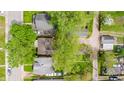 Aerial view of a quiet residential neighborhood with lush greenery and well-maintained properties at 425 S Oakland Ave, Indianapolis, IN 46201