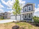 Well-maintained home showcasing a vibrant tree, fresh mulch, and manicured lawn at 5540 Tart Blvd, Indianapolis, IN 46239
