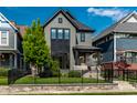 Charming two-story home with black trim, landscaped yard, and an inviting front porch at 2036 Central Ave, Indianapolis, IN 46202