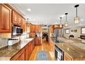 Gourmet kitchen featuring granite countertops, stainless steel appliances, and ample cabinet space at 2769 S 800 W, Indianapolis, IN 46239