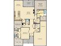 Detailed floor plan showcasing the layout of the home, including bedrooms, kitchen, and living spaces at 5062 Foxley Park Ln, Avon, IN 46123