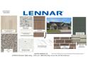 Exterior materials scheme including brick, siding, roofing, cabinetry, countertops and flooring selections at 5127 Foxley Park Ln, Avon, IN 46123